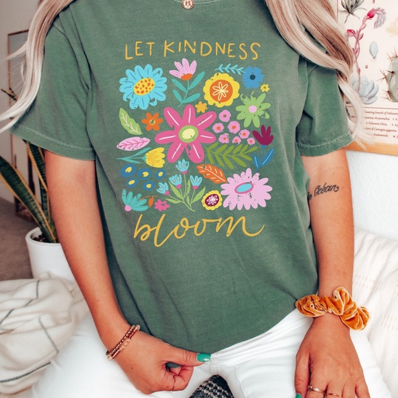 Let Kindness Bloom Comfort Colors T-Shirt - Picture 5 of 7